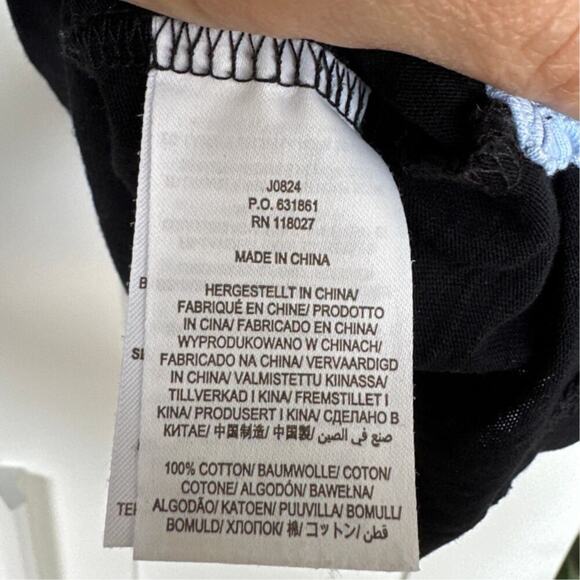 Boden Women's Black Long Sleeve Cotton V-neck Notched Collared Shirt, Size M EUC - Picture 5 of 7